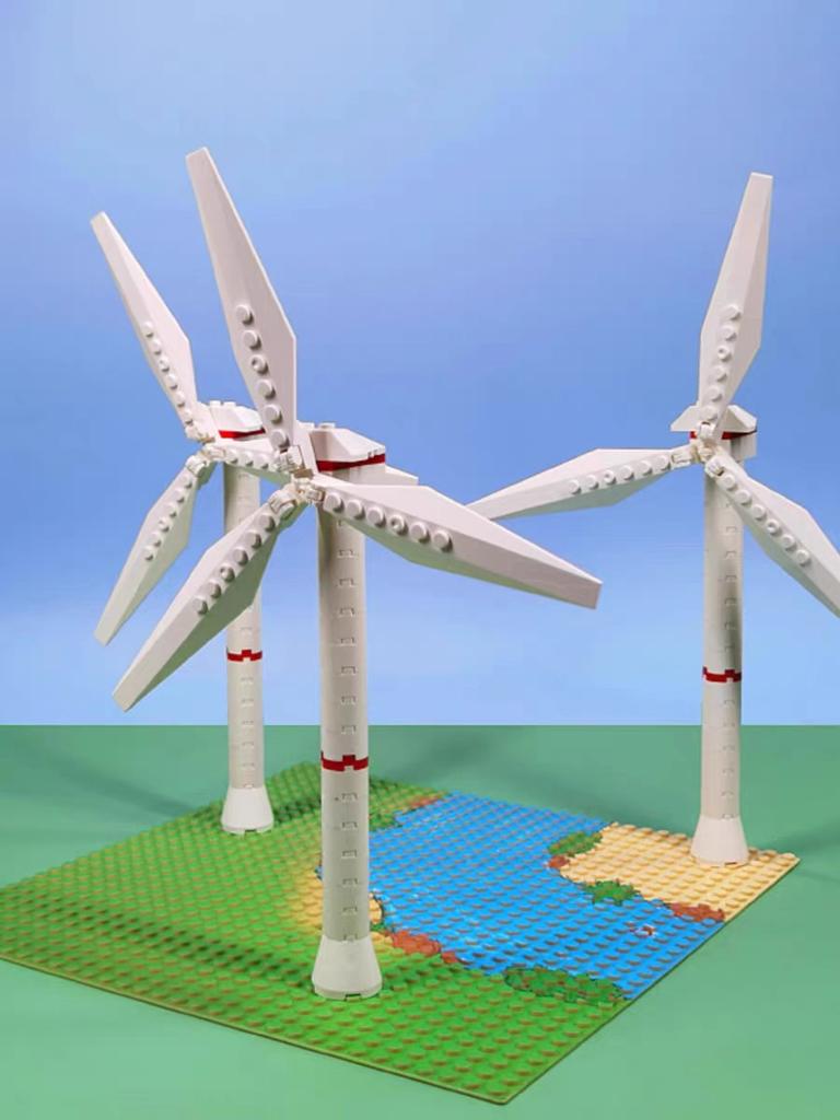 Hochwertige Bausteine Windmühlen-Szene Montage Windkrafterzeugung Modell Einheit Modell MOC Technische Bausteine