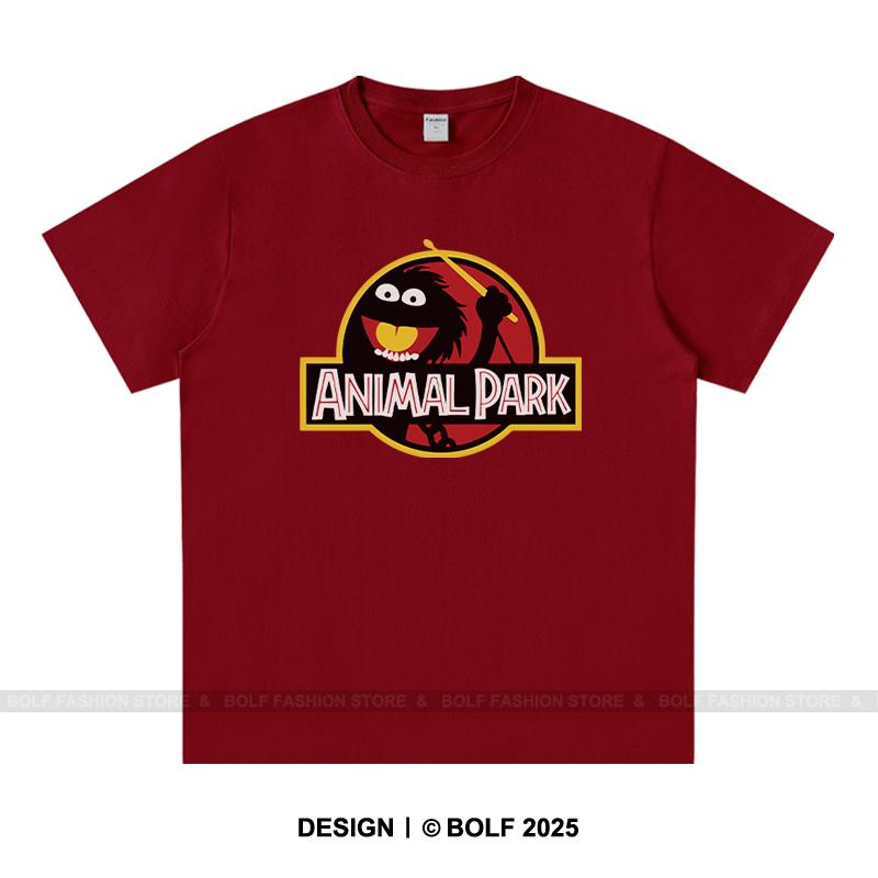 Animal Park Men's T-Shirt 100% Cotton Oversized Wildlife Graphic Tees for Men Jungle Adventure Nature Lover Top