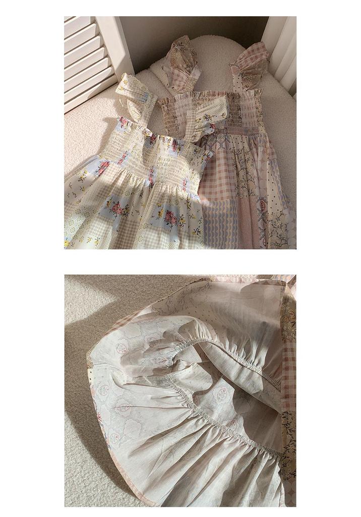 2026 Summer Korean Style Ruffled Puff Sleeve Sundress for Girls
