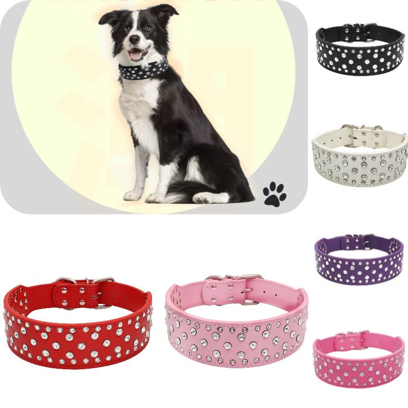 Expandable Pet Collar Chain With Gorgeous Rhinestone Design Various Colors Available