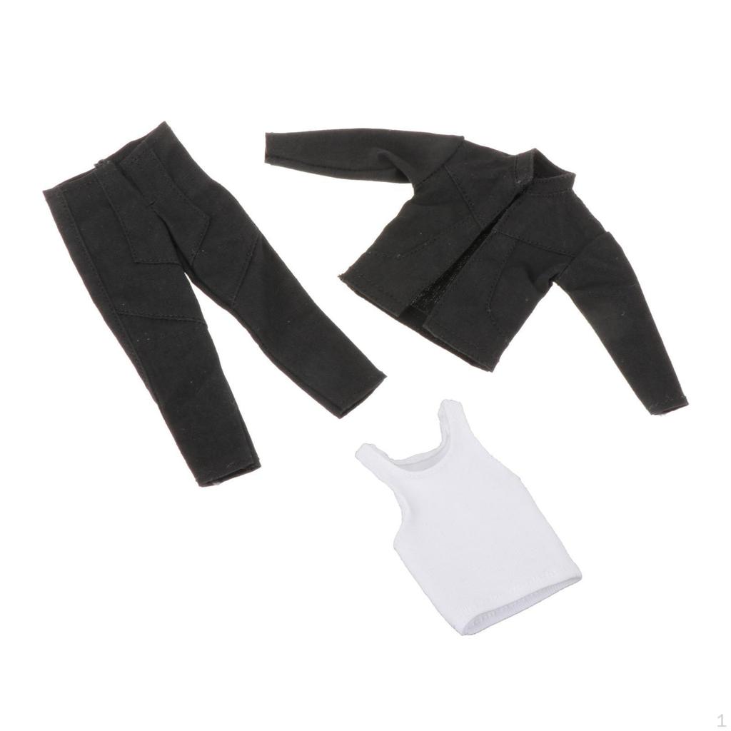 3x 1/12 Male Jacket Pants Vest, Miniature Clothing Costume, Handmade Doll Clothes for 6" Model