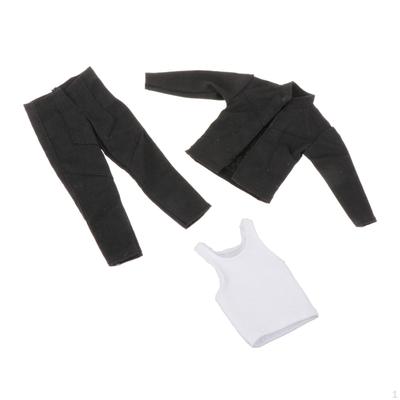 3x 1/12 Male Jacket Pants Vest, Miniature Clothing Costume, Handmade Doll Clothes for 6" Model
