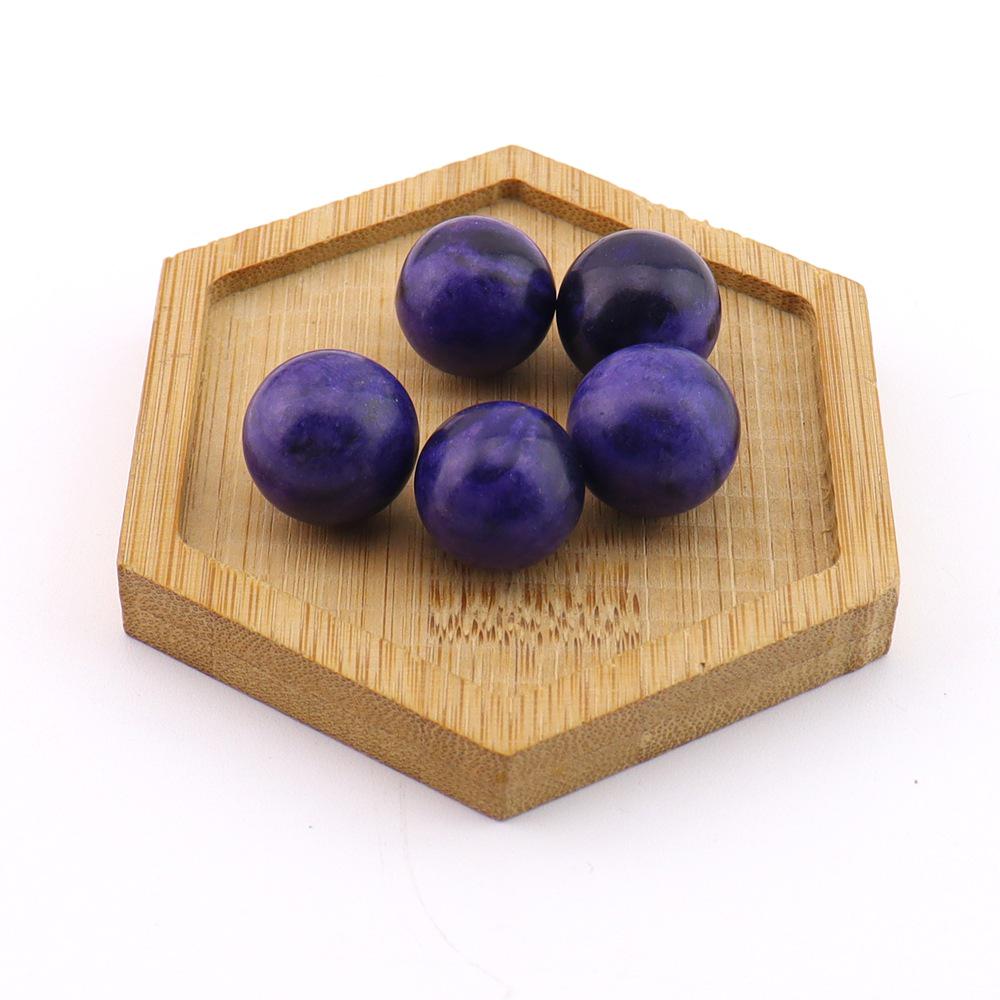 16mm Natural Agate Crystal Ball Ornament - Holeless Round Semi-Precious Stone for DIY Jewelry (BJ12)