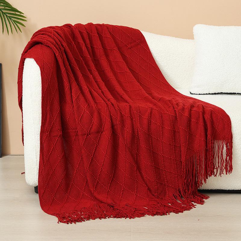 Hotel Homestay Bed-end Towel Decorative Home Living Room Carpet Knitted Blanket Nordic Minimalist Sofa Cover Soft Nap Blanket