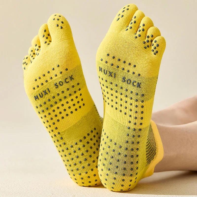 Yoga Pilates Five Finger Socks Ankle Men Non Slip Mesh Solid Simple Athletic Sport Boat Toe Socks