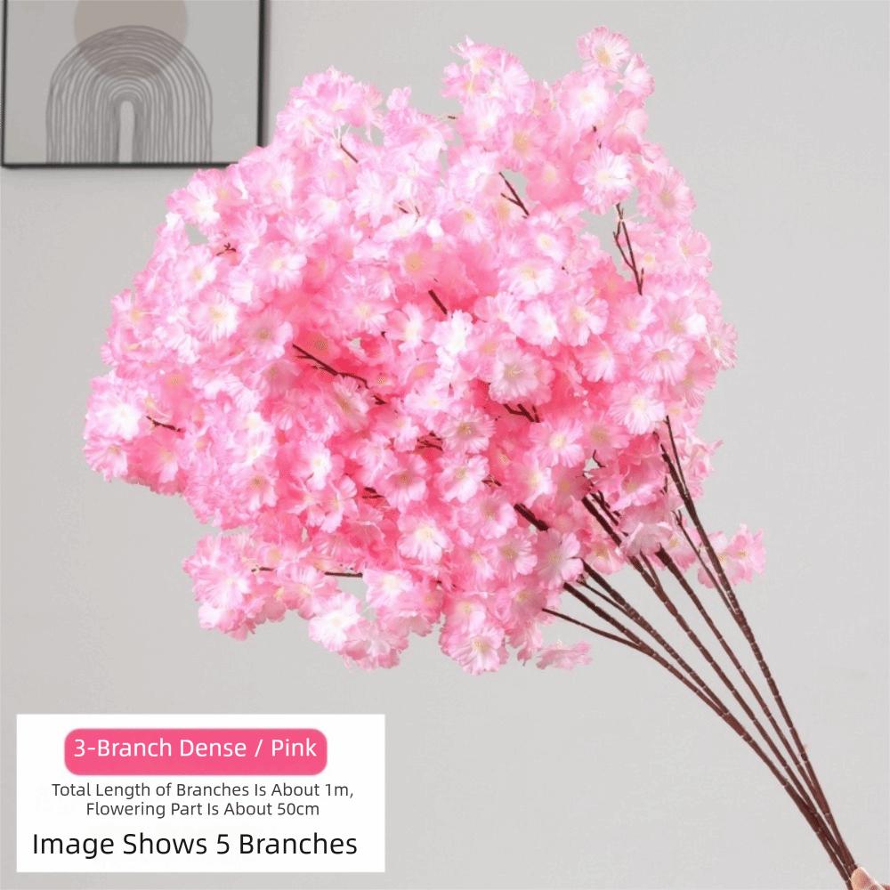Simulation Branch Artificial Cherry Blossom Multiple Color Encrypted Cherry Artificial Flowers Spring Cherry Fake Flowers