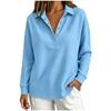 Women's Long Sleeve Pullover Sweatshirt V Neck Button Front Casual Loose Fit Top Lightweight Soft Fabric Comfortable Wear