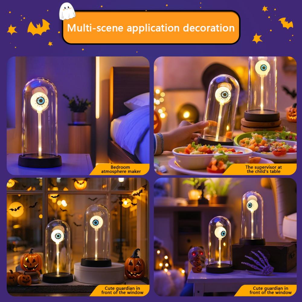 Glowing One-Eyed Night Light Halloween Dress Up Supplies Atmosphere LED Lantern Ghost Festival Theme Party Scene Layout Ornament