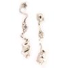 Les Trésors De Lily [D7533] - Silver 'Ballerinas' Earrings White