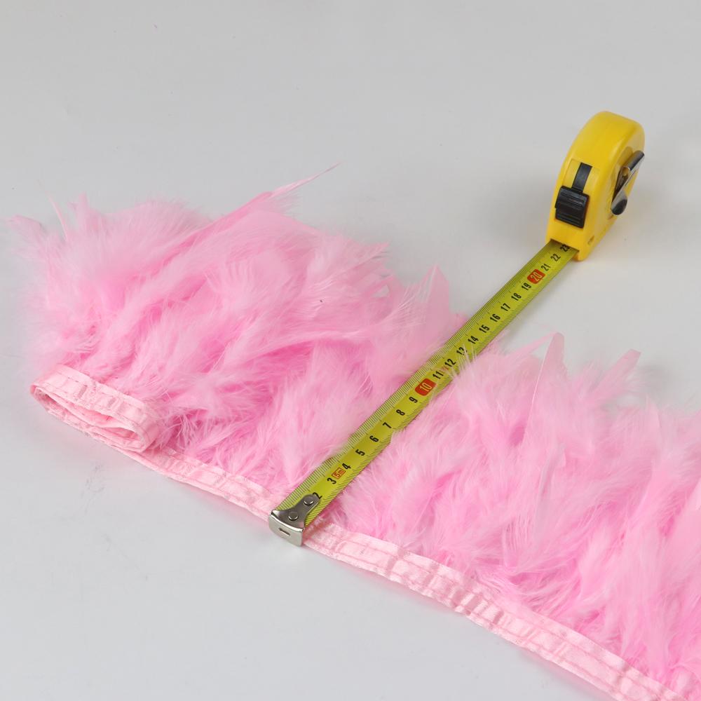 Fluffy Turkey Feathers Trim Fringe Ribbon 1Meters Marabou Feather On Tape Fringes Sewing Trimmings for DIY Clothes Dress Decor