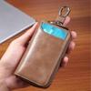 Auto Schlüsselanhänger Retro Schlüssel Organizer Tasche Mode PU Leder Auto Schlüssel Geldbörse Reißverschluss Große Kapazität Schlüssel Etui Heimgebrauch