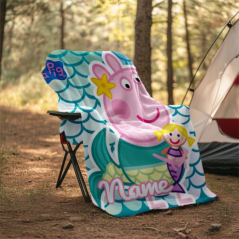 Personalized Custom Name Blanket - Peppa Pig Print Design,Blanket for Sofa,Bed,Travel,Camping - Soft and Warm, Great Gift