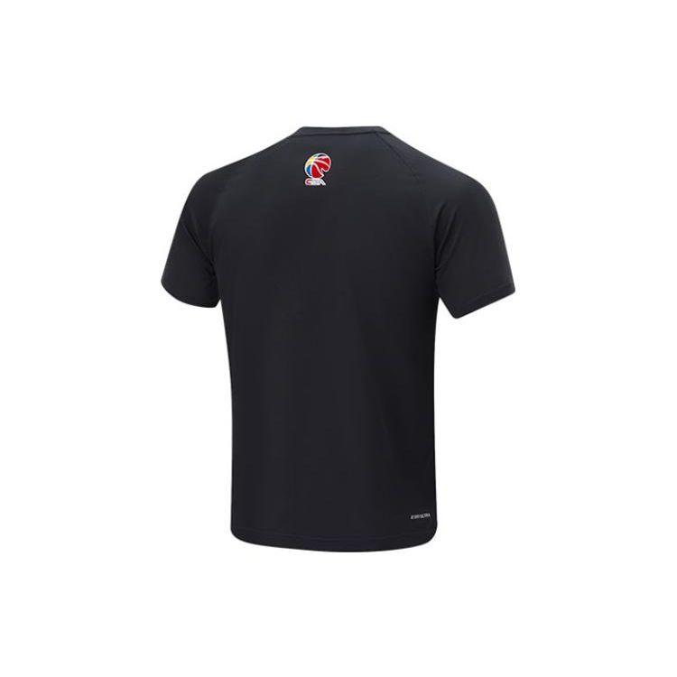 Li Ning CBA Series Guangzhou Team Letter Logo Printed Basketball T-Shirt Men Tops Black ATST919-1