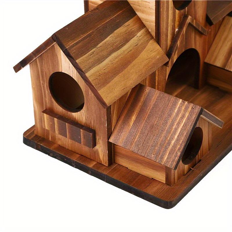 Wooden Villa-Style Birdhouse & Feeder Ornament