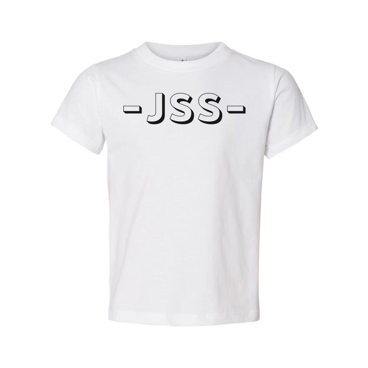 

Unisex Short Sleeve T Shirt With JSS Monogram And Dash Border Logo Design For Ca XL