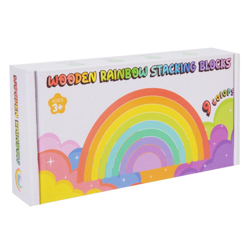 

Children s Rainbow Shape & Color Recognition Wooden Building Blocks for Early Education & Intellectual Development