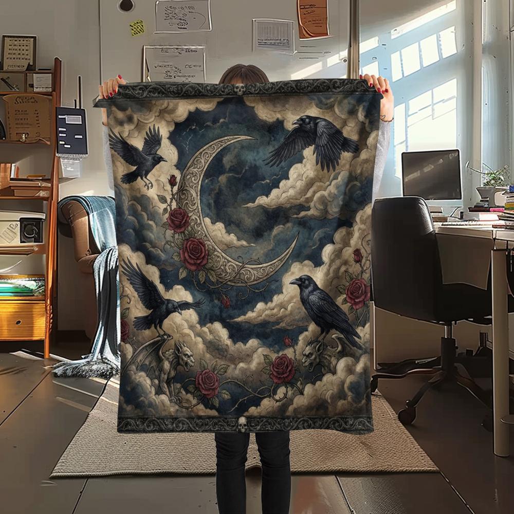 1Pc Sky Print Flannel Blanket, High Quality Comfortable for All Seasons, Home Decor, Warmth and Comfort, Perfect for Christmas Gifts W162