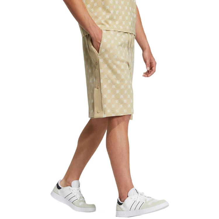 Adidas Neo Patterned Casual Sports Snap Button Shorts Men Bottoms Prairie-Brown IB5853