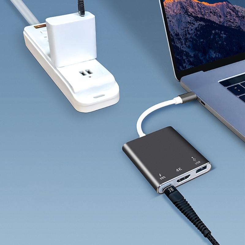 Type C to HDMIs Converter USB C to HDMIs Adapter for 4K Video Output and Fast Charging Supports for Devices Type C Hubs