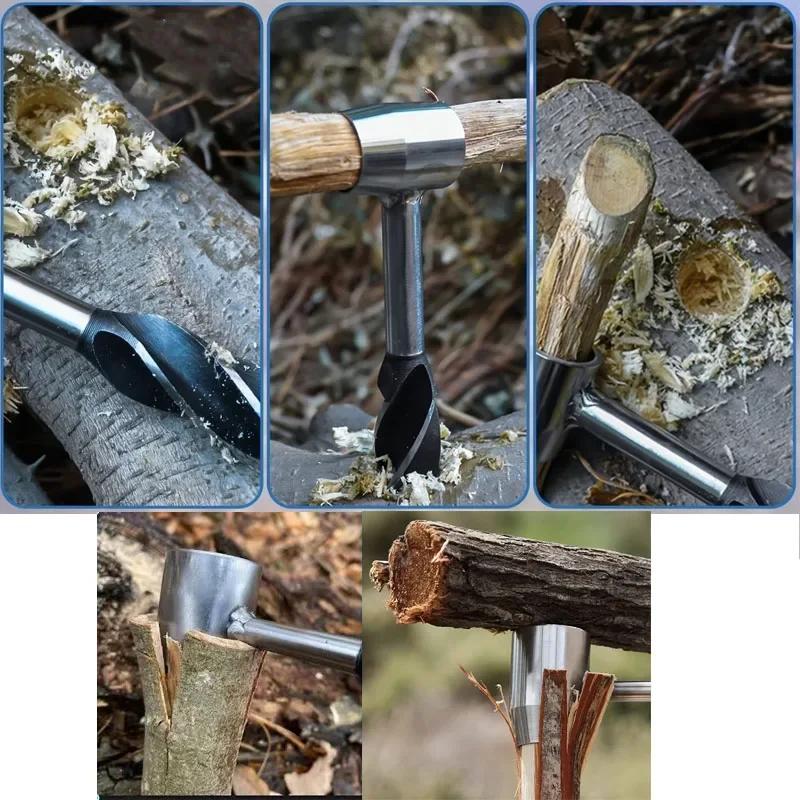 Schneckenbohrer Schraubenschlüssel Outdoor Überleben Handbohrer Überlebensausrüstung Werkzeug Sport Dschungel Handwerk Camping Bushcraft Zubehör