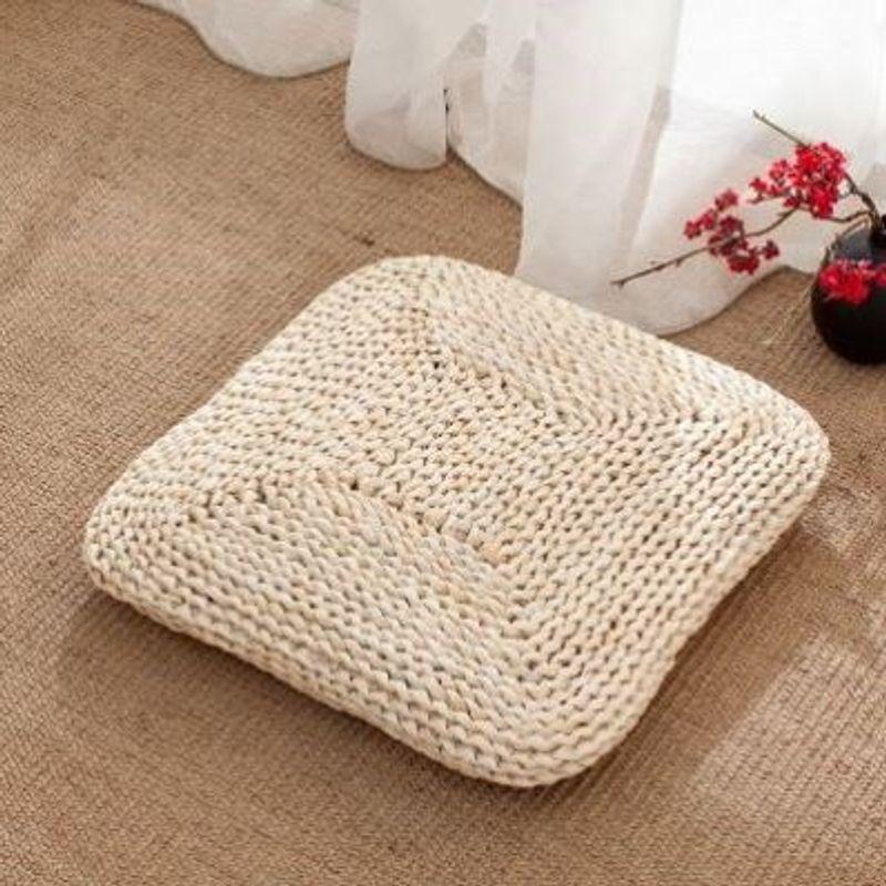 

Квадратный коврик из травы Коврик Соломенный плетеный Татами Футон Папирус Подушка для медитации Большой Льняной плетеный Многофункциональная ткань H40-Corn husk silk floss about 6-8cm thick 30X30cm