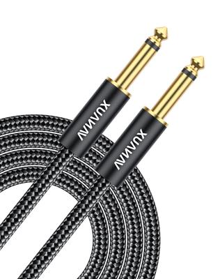 VANAUX Guitar Cable Shielded Cable Guitar Seal TS Stereo Plug Monaural Musical Equipment Cable Compatible with Electric Electronic Drum 6.35mm