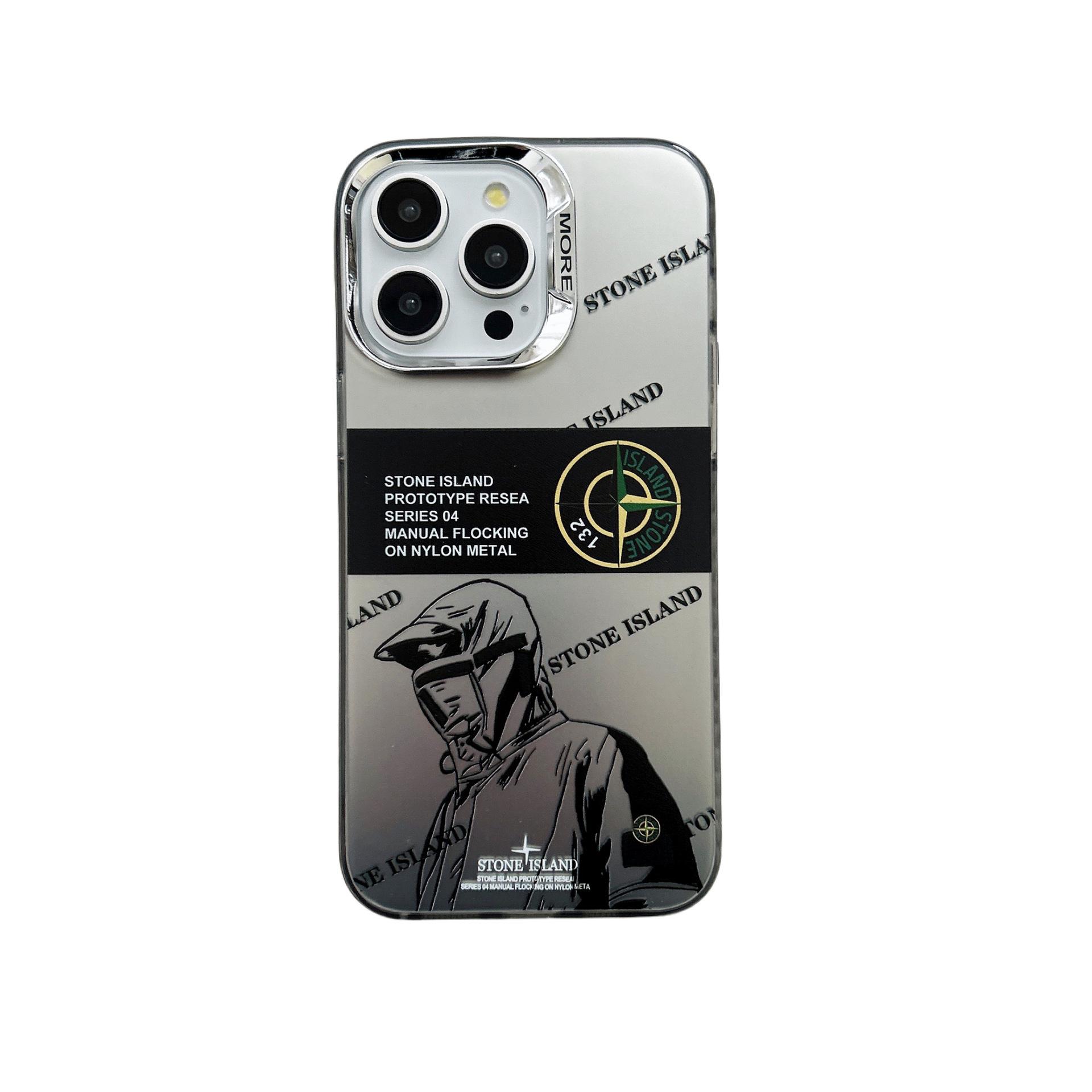 

Stone Island Streetwear Електроплатований Срібний Чохол для iPhone 15 Pro Max iPhone 15 Pro