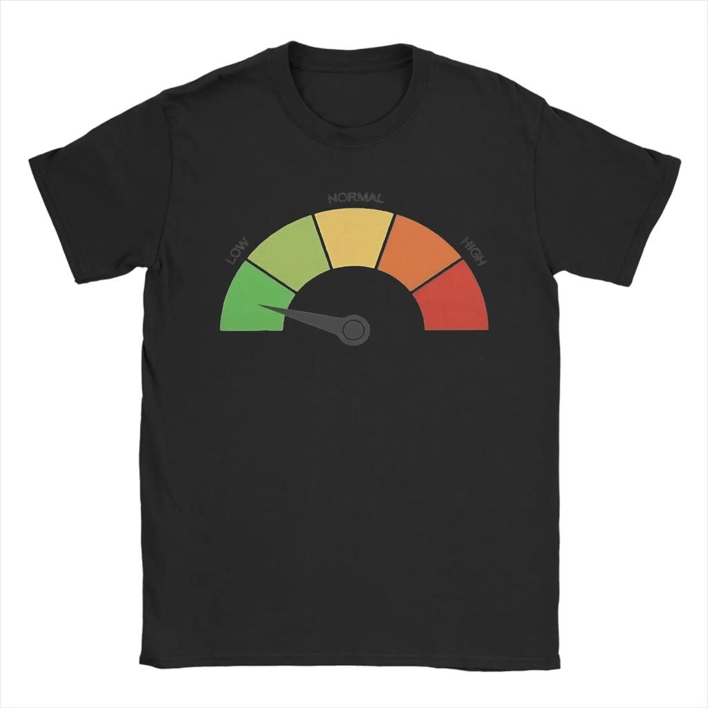 Low Cortisol Funny Stress Gauge Graphic T-Shirt Casual Mental Health Meme White Unisex Women And Men T-shirts