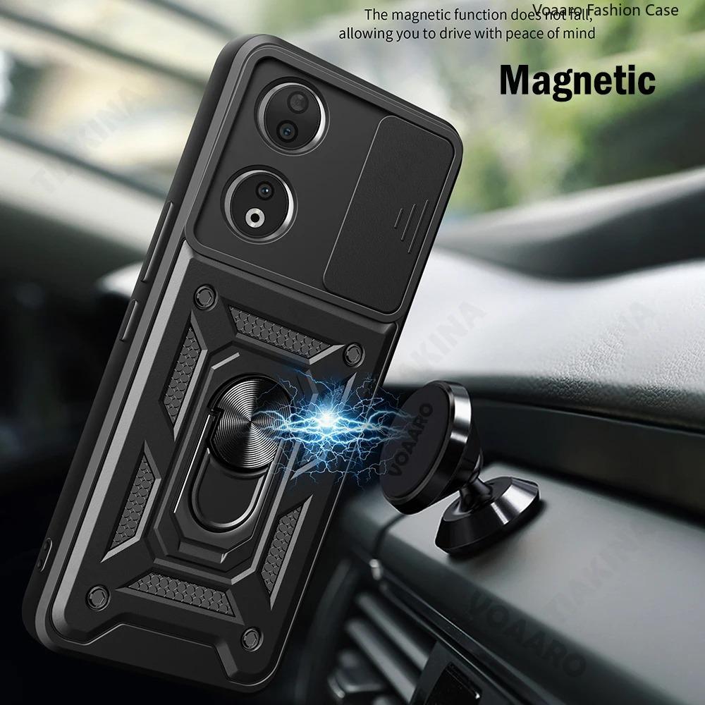 Slide Lens Camera Protection Funda for Honor X7B Case for Honor X7B Armor Case Magnetic Ring Stand Holder Cover Shockproof Capa