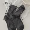 5 Pairs of Girls Sweet and Versatile Ballet Tube Bow Socks
