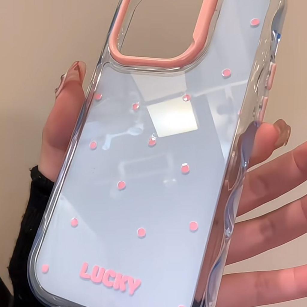 Macaron Color 2-in-1 Mobile Phone Leather Case for Apple Mobile Phone Case New Mobile Phone Protective Case Polka Dot Fashion