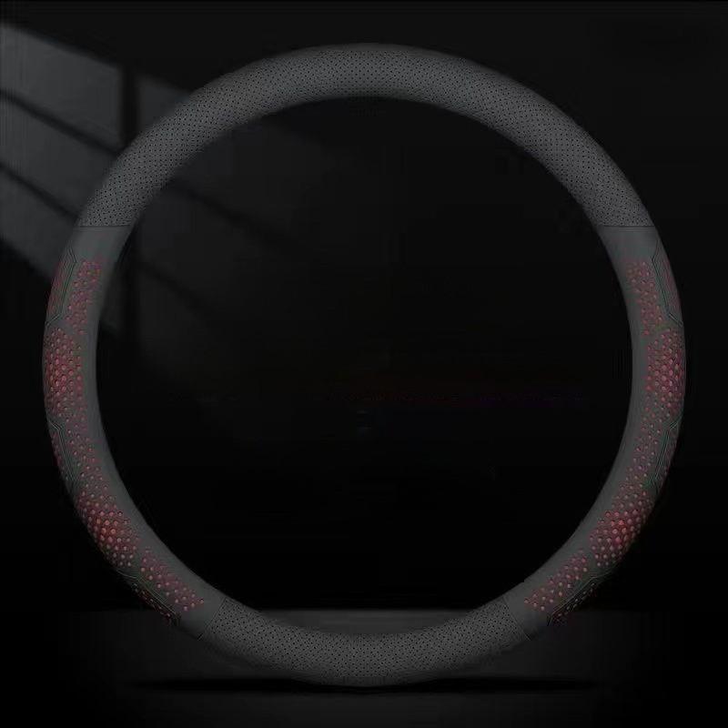 For 38cm Diameter O/D Type Universal Leather Car Steering Wheel Cover Steering Wheel Anti Slip Handle Cover Accessories