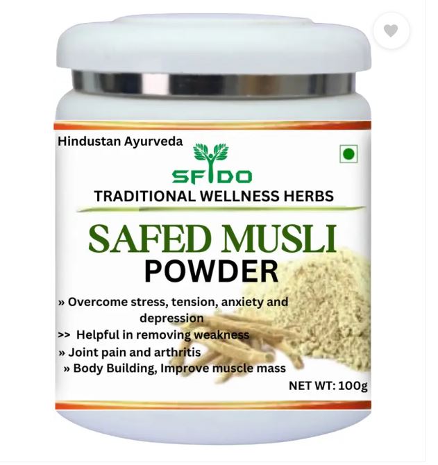 

Hindustan Ayurveda Safed Musli Powder Natural Body Stamina (100 g) vigor, vitality, immunity