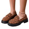 Internet celebrity leopard print single shoes women's shoes spring 2025 new versatile platform heightening retro small leather shoes loafers