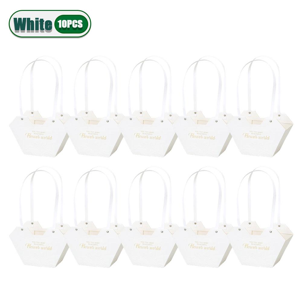 10-20PCS Valentine Flower Tote Bag Heart Design Waterproof Carrying Case Style Bouquet Ins Fashion Gift Packaging