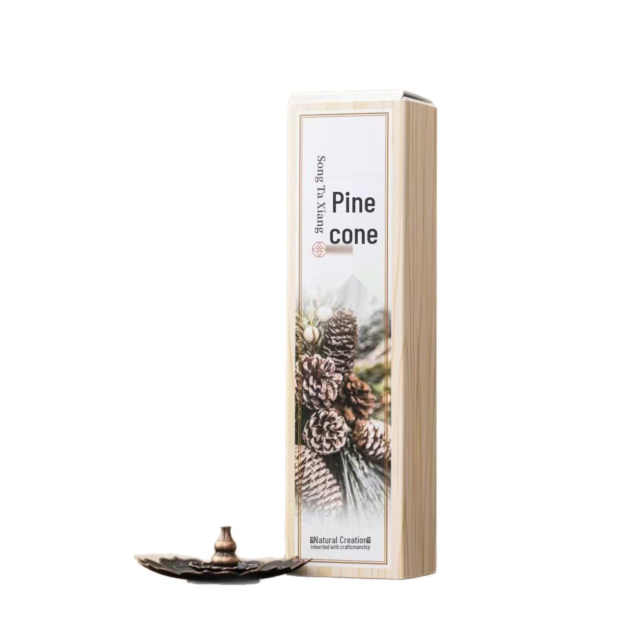 Pine Cone Incense Sticks: Long-lasting Woody Scent for Elegant Home Air Purification Boxed Pine Cone Incense Sticks (No Accessories)