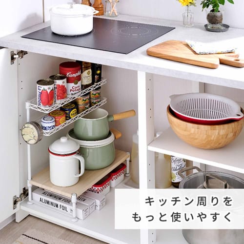 Doshisha 3-Tier Toaster Rack, Spice Rack, or Seasoning Rack, White, 45cm Wide X 25cm Deep X 46cm High, CM4545H3WH, Wooden Shelves, Adjustable Shelves,