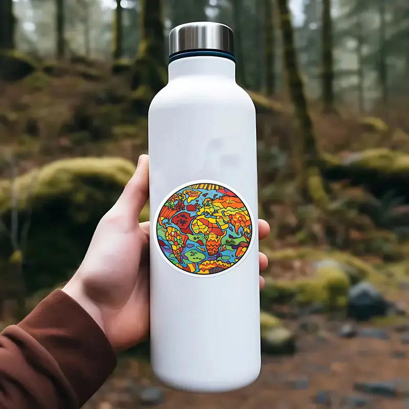 World Map Dazzling Stickers Durable for Laptop, Car, Luggage, Skateboard & More - Perfect for Teens, Adults, Creative Decor & Gifting