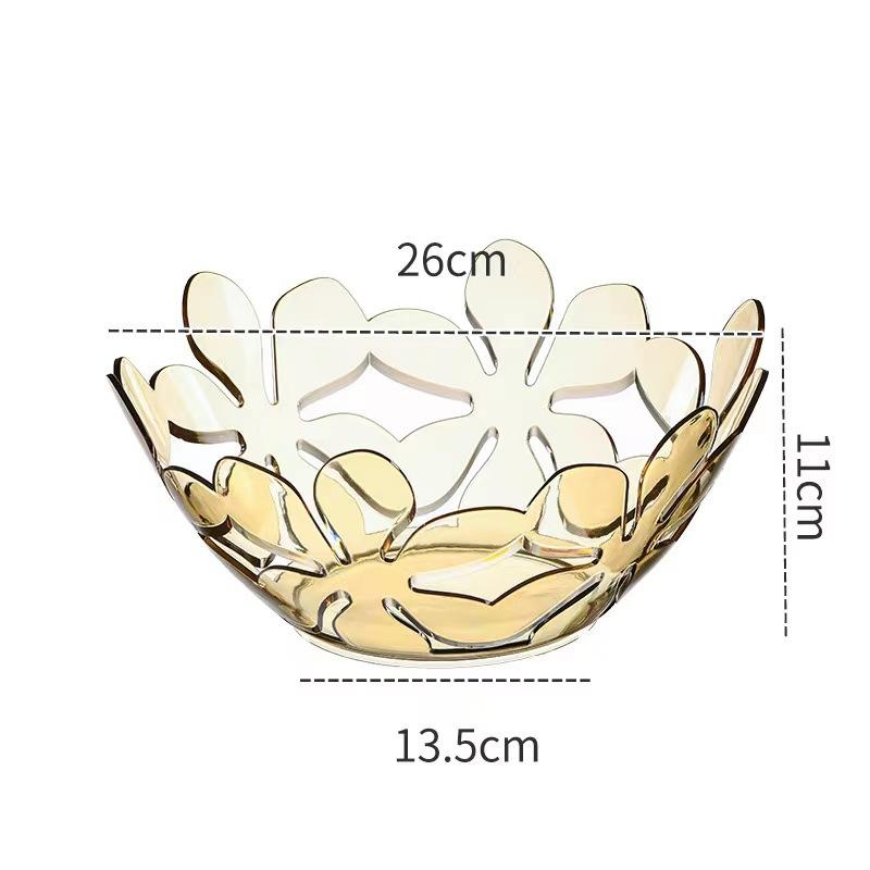 Acrylic Decorative Flower Trays Dinner Plate Transparent Dinner Dish Table Tray Fruit Display Tray Plates Table Decor