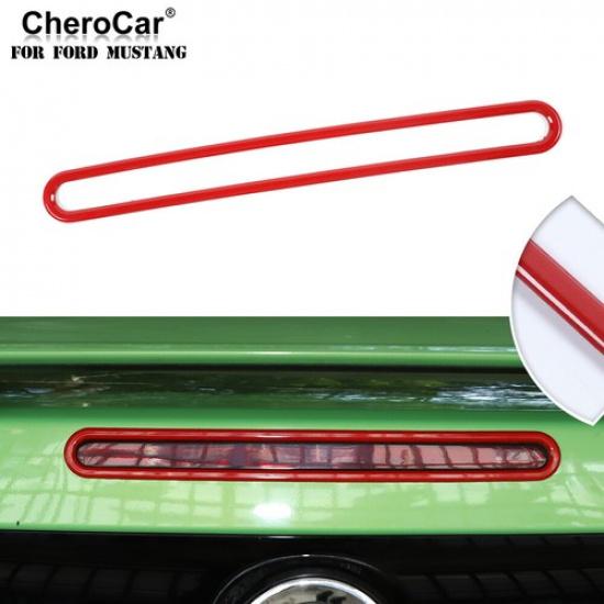 Red High Brake Light Lamp Frame Ring Cover Trim Decor For Ford Mustang 2010-2014