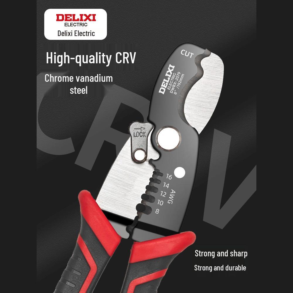 Delixi Multifunctional Electrician Wire Strippers and Crimping Pliers