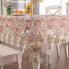 Battilo Lace Table Cover Round Rectangular Tablecloth Luxury Embroidered Coffee Table Cloths for Dining Table Wedding Home Decor