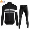 Winter Thermal Cycling Jersey Set Men's Breathable Long Sleeve Bike Shirt Bib Pants Mountain Bike Clothing for Men Riding