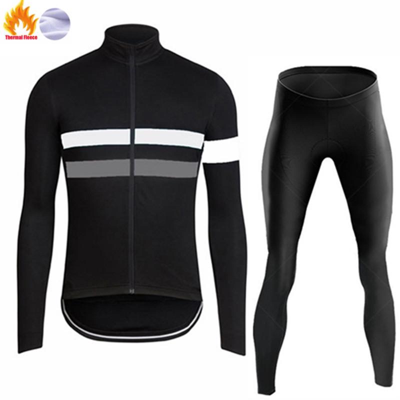 Winter Thermal Cycling Jersey Set Men's Breathable Long Sleeve Bike Shirt Bib Pants Mountain Bike Clothing for Men Riding
