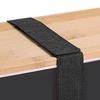 Double Layer Bento Box Multipurpose Wooden Lid Compartment Bento Lunch Box for Work School Home 1200ML Black