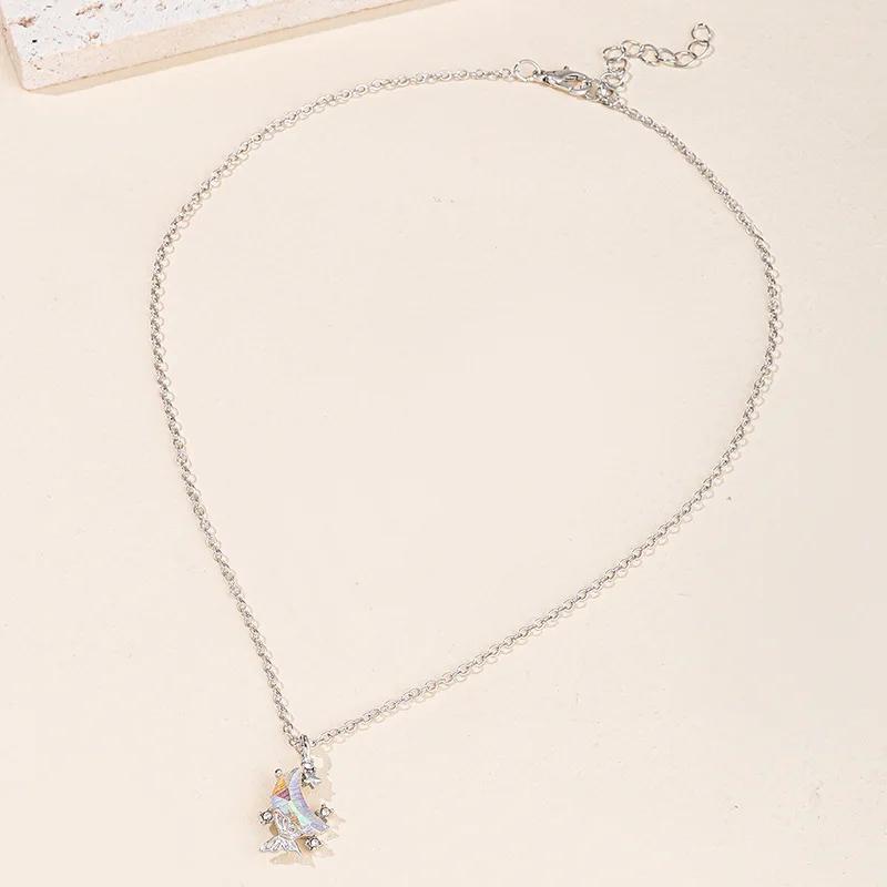 

Luxury Pendant Necklaces Women Trend Temperament Moon and Star Charm Silver Color Steel and Titanium Choker Jewelry Gifts