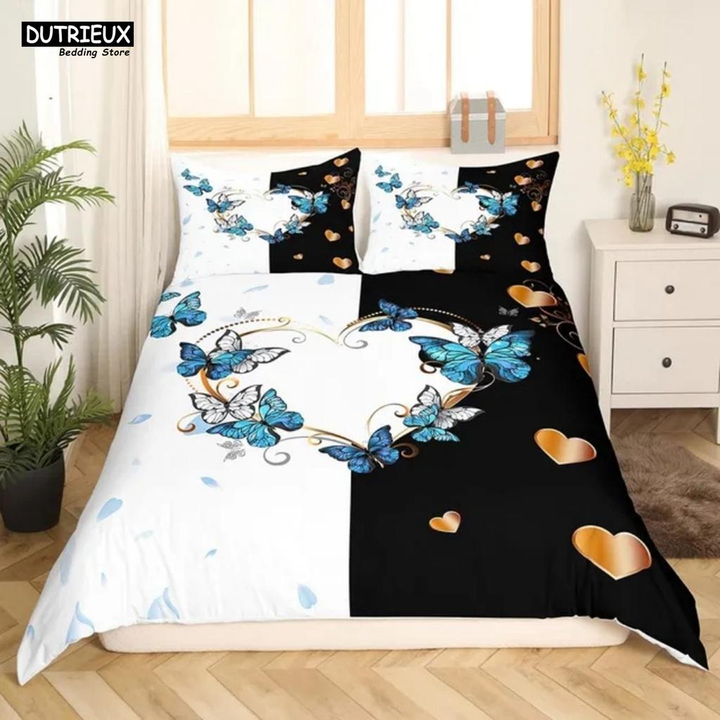 Nový moderní bílý povlak na peřinu 3 ks Měkký polyester Královská velikost Král Plná velikost Sada povlaků na peřinu s povlaky na polštáře Dvojitý povlak na peřinu pro pár