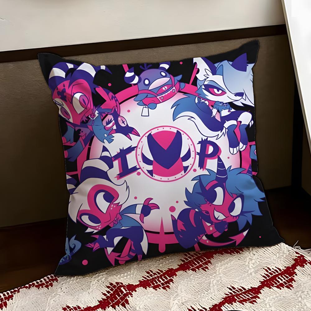 Anime HHelluva BBossS Cushion Cover Reversible Soft Durable Pillow Cover Home  Car MultiScene Use for Daily Comfort