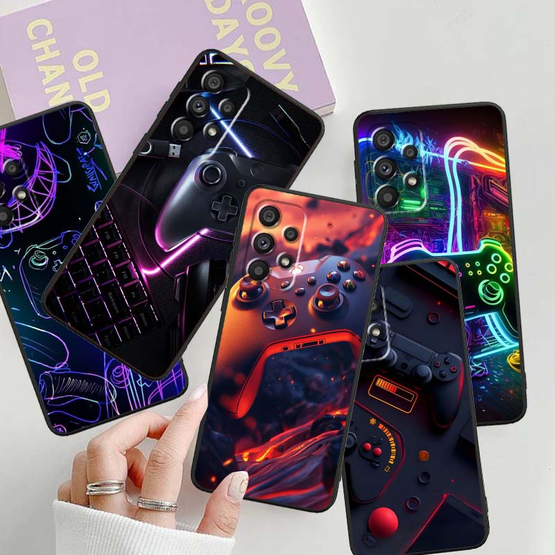 Creative game controller For Samsung A41 A35 A34 A33 A32 A25 A24 A23 A21s A06 A05 A04 A03 Note 10 20 Ultra 5G Black Phone Case