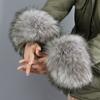 Frauen Kunstpelz Plüsch Manschette Hand Armwärmer flauschig weiche Handgelenk Band Handschuhe Winter